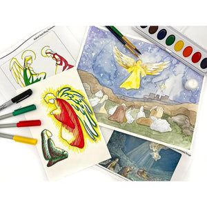 Christian Art Box M (Gabriel and Mary & Shepherd and Angels) Art & Craft Kits I Create Art