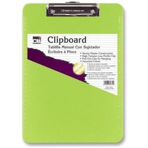 Clipboard (Plastic) Arts & Crafts Charles Leonard Neon Green 