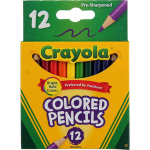 Colored Pencils (Mini Size) Drawing & Painting Kits Crayola 12 Set Box 