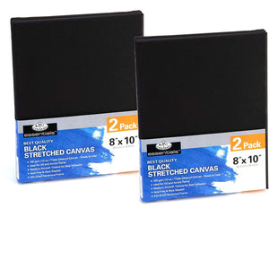 Canvas Board 8 x 10 Black (2 Pack) Royal Brush 8 x 10 Black Stretch (2 Pack) 