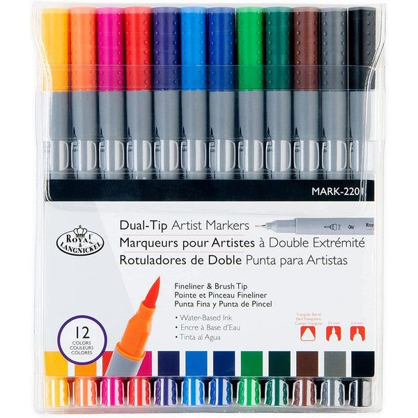 Dual Tip Marker Drawing & Painting Kits Royal Brush 12 Pack 