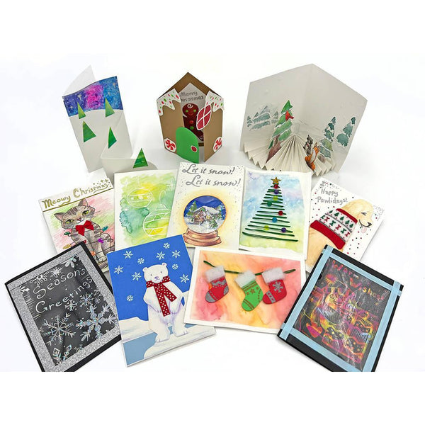 Christmas Card Art Box B - Kids Holiday Arts and Crafts Box