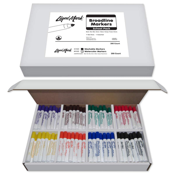 Markers Washable Broadline - Class Pack (200 Box) Drawing & Painting Kits Liqui Mark 