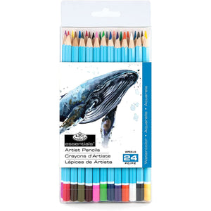Watercolor Pencils Drawing & Painting Kits Royal Brush Set of 24 