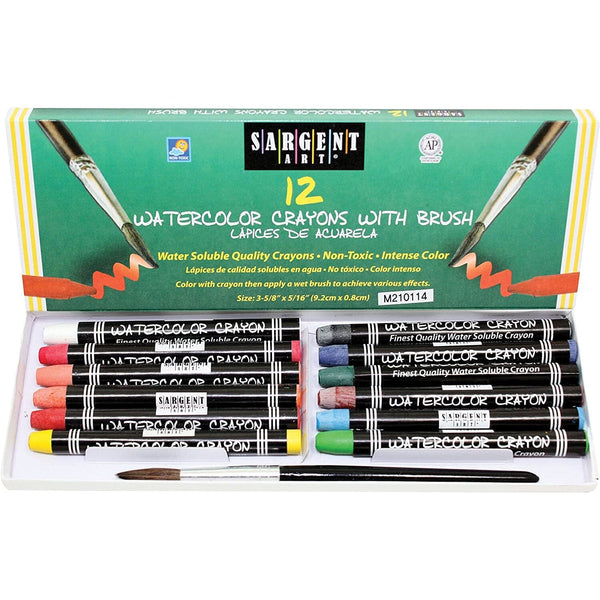 Watercolor Crayons Drawing & Painting Kits Sargent Art 12 Set Box 