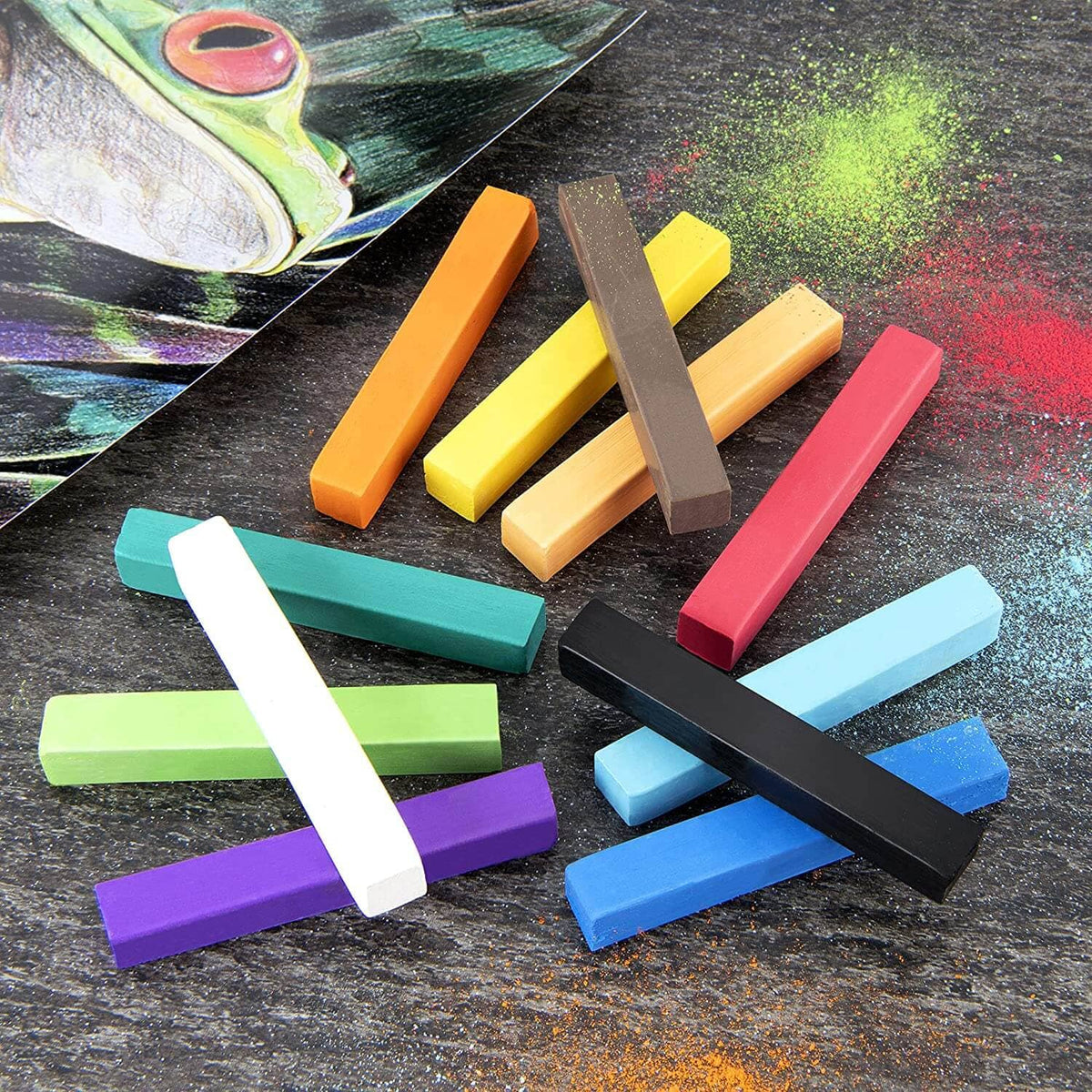 Sargent Art Square Chalk Pastel Set, Assorted Colors, set of 12