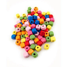 Beads (A, B, C Letters) Arts & Crafts HyGloss Wood - 90 Assrt Clr 