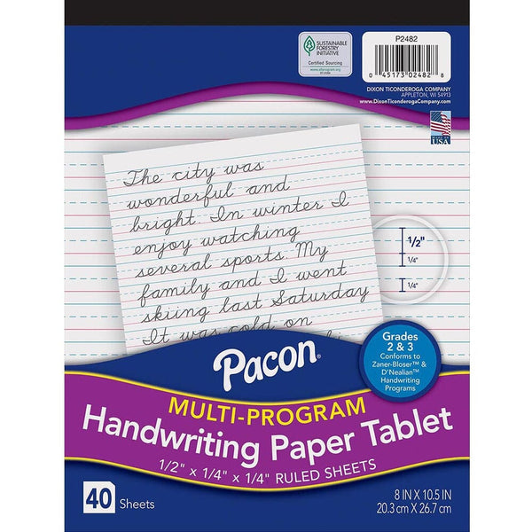 Handwriting Paper (Pads) Drawing & Painting Kits Pacon Short Ruled Pad Portrait 